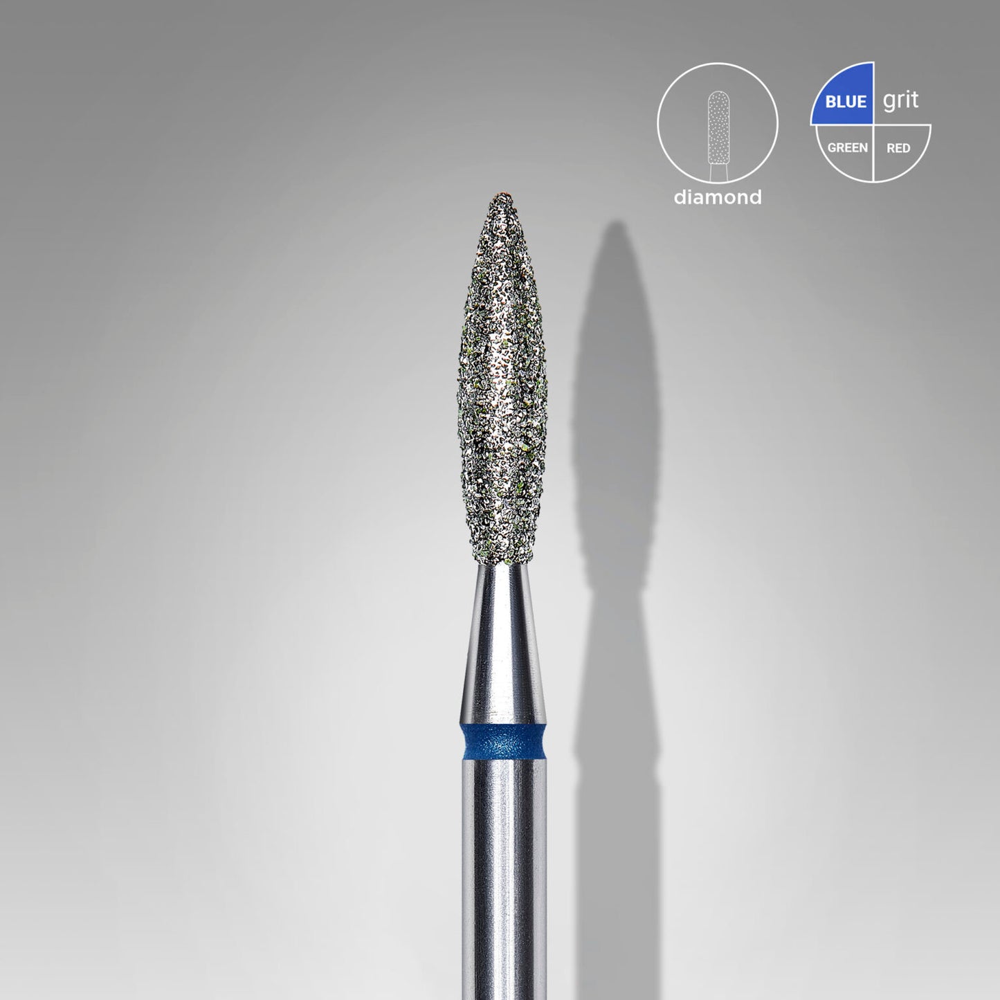 Diamond nail drill bit flame blue EXPERT head diameter 2,3 mm / working part 10 mm FA10B023/10