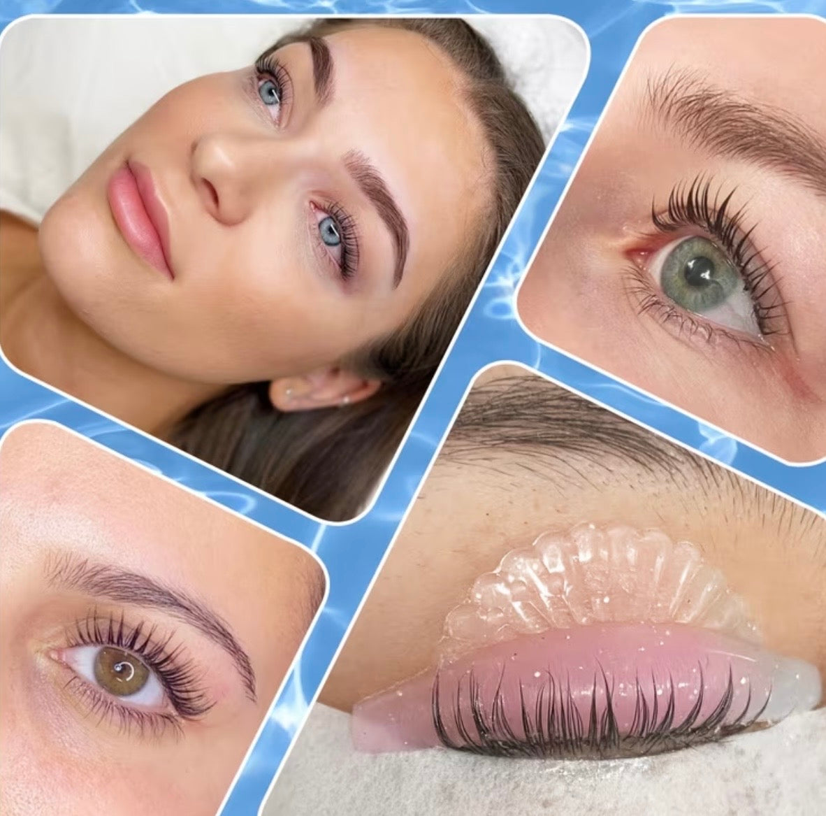 Silikon Pads für Wimpernlifting – Farbverlauf mit Glitzereffekt