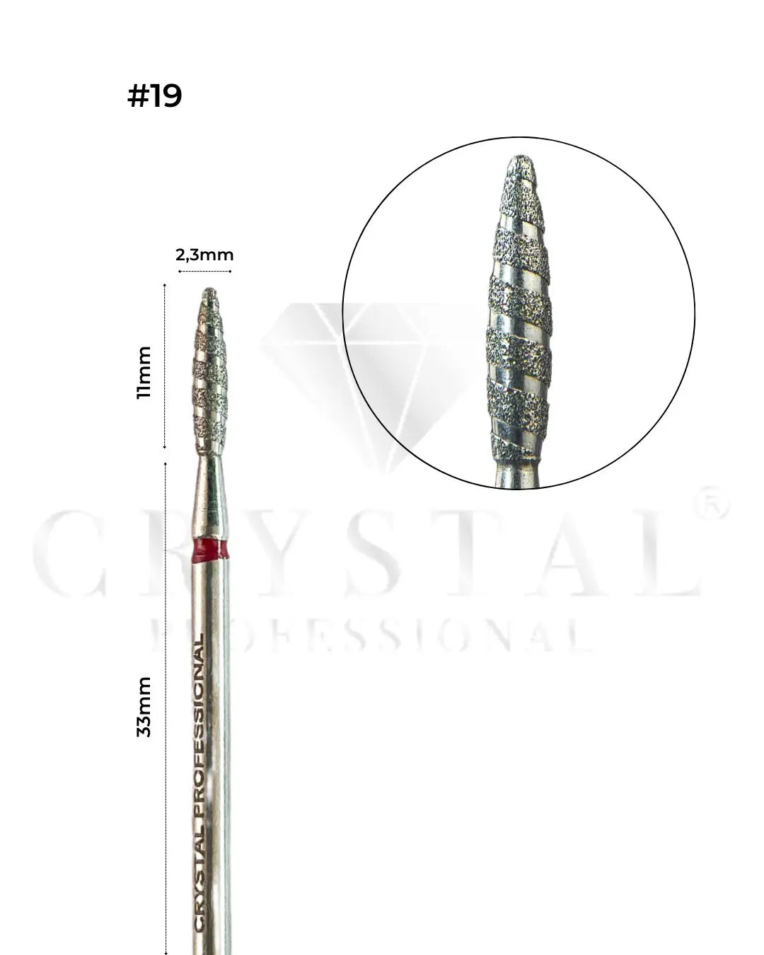 Diamantfräser Flamme Tornado Crystal Professional #19 - rote Markierung 2,3 mm