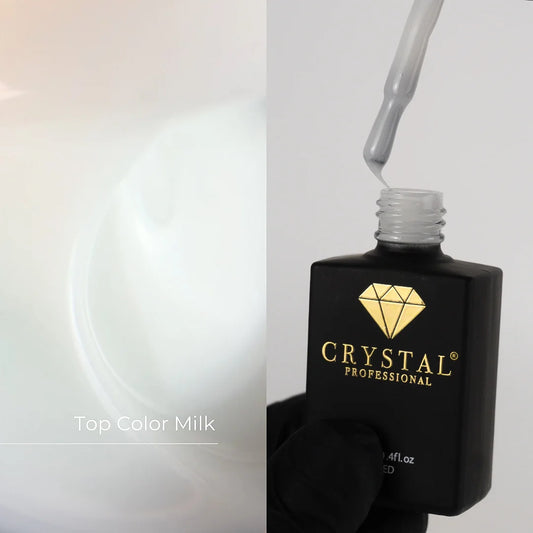 Top Milk Crystal Professional - camouflage hybrid UV/LED top coat, HEMA & TPO free - 12ml