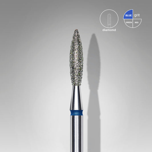 Diamond nail drill bit flame blue EXPERT head diameter 2,3 mm / working part 10 mm FA10B023/10