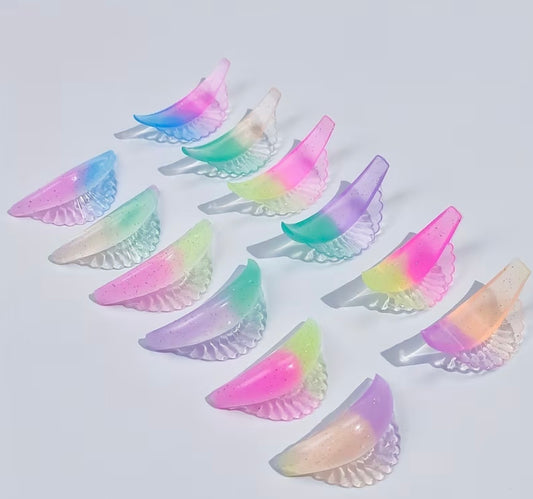 Silikon Pads für Wimpernlifting – Farbverlauf mit Glitzereffekt