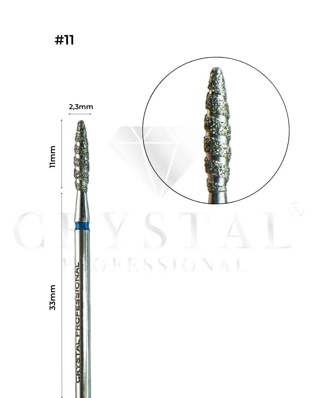 Diamantfräser Flamme Tornado Crystal Professional #11 - blaue Markierung 2,3 mm