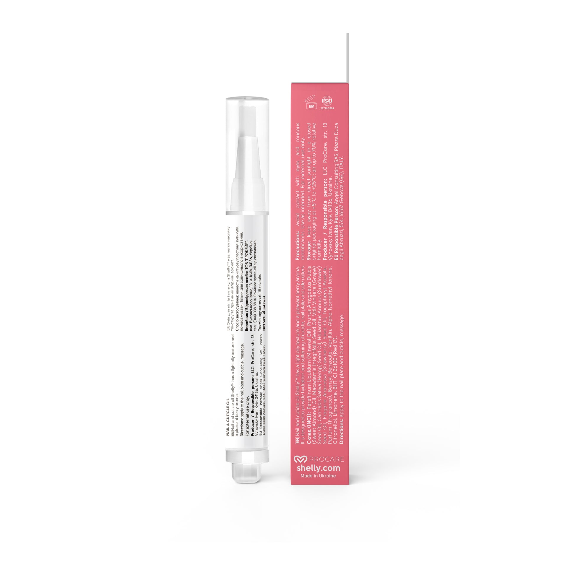 Nagel- und Nagelhautöl mit Erdbeerextrakt und Vitamin E Shelly 3 ml