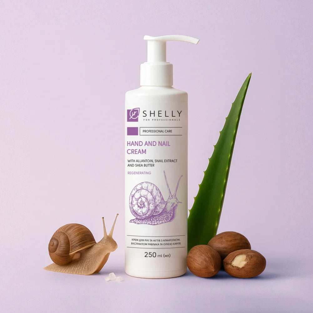 Hand- und Nagelcreme mit Allantoin, Schneckenextrakt und Sheaöl Shelly 250 ml